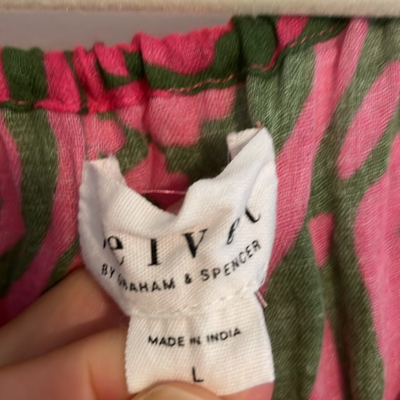 Velvet by Graham & Spencer Pink & Green Sasha Printed Cotton Gauze Midi Dress XL - Picture 6 of 10